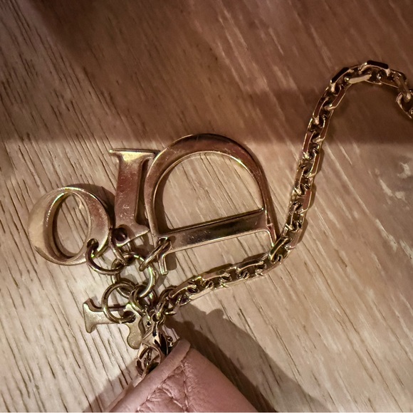 Dior Lady Dior wallet on chain in pink Cannage lambskin leather - Picture 11 of 11